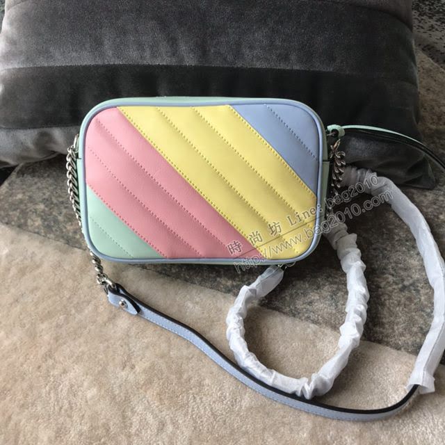 Gucci小牛皮女包 古馳新款GG Marmont馬卡龍新色首發 Gucci迷你手提包 583571霧霾藍  gdj1211